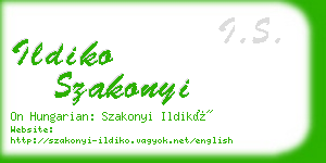 ildiko szakonyi business card